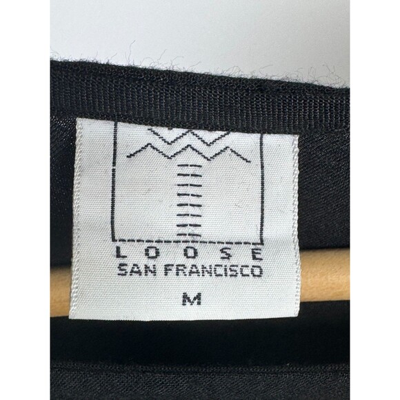 Loose San Francisco Top Womens Medium Black Minimalist Textured Modern Artisan - Picture 3 of 10